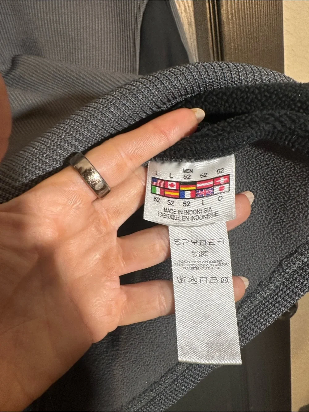 Spyder Men's Ribbed Half-Zip Pullover in Gray and Black